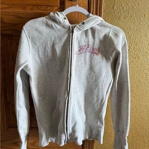 Vintage Y2K American Eagle Outfitters Light Gray Double Zip-Up